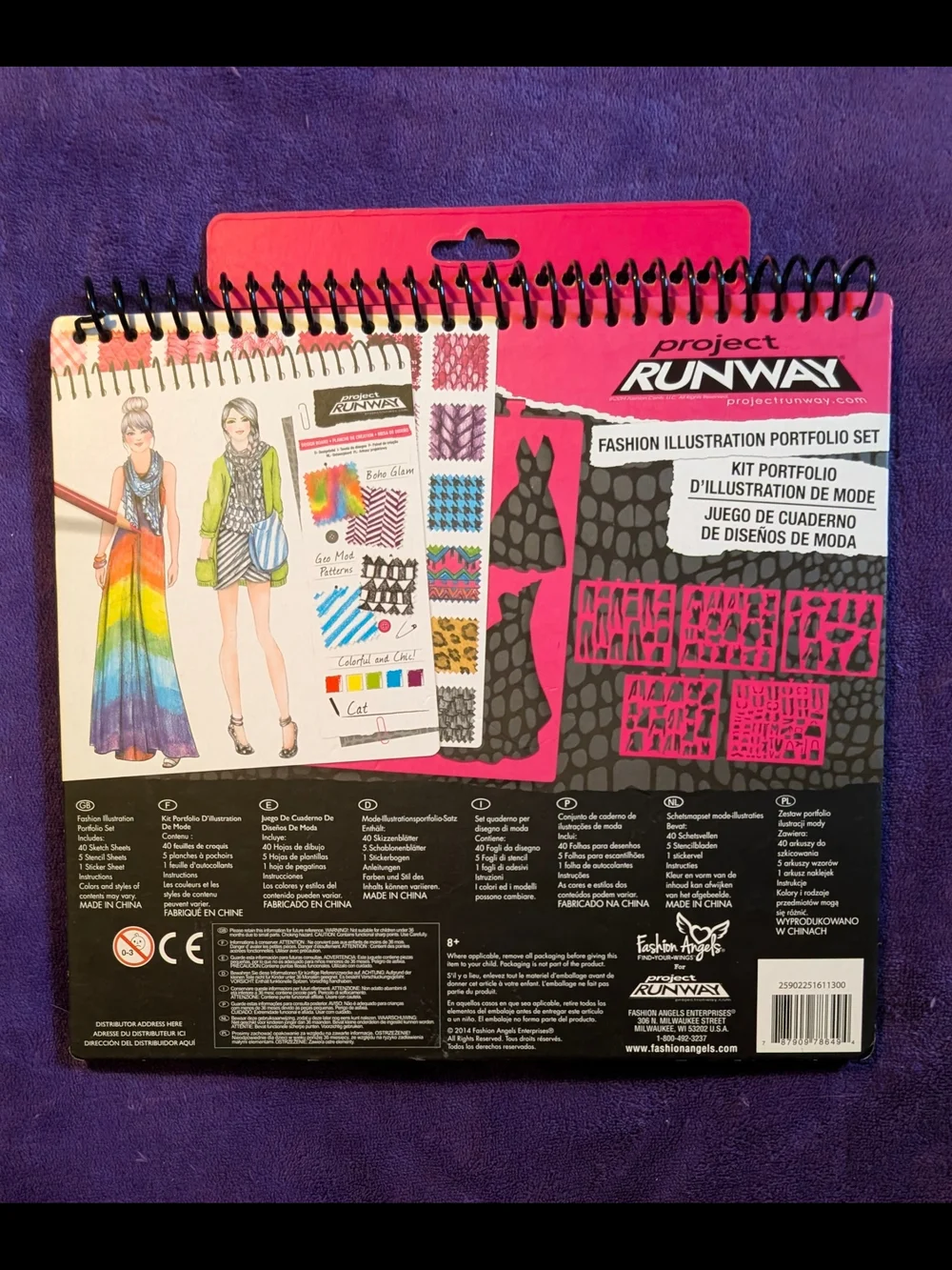 NWT Vintage Project Runway Fashion Angels Illustration Portfolio Set Deadstock